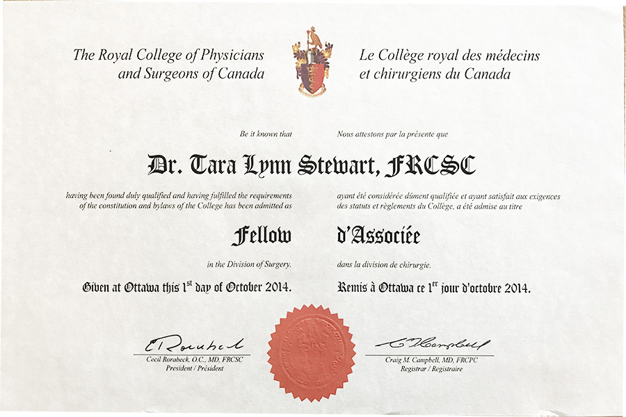 rcpsc fellow certificate