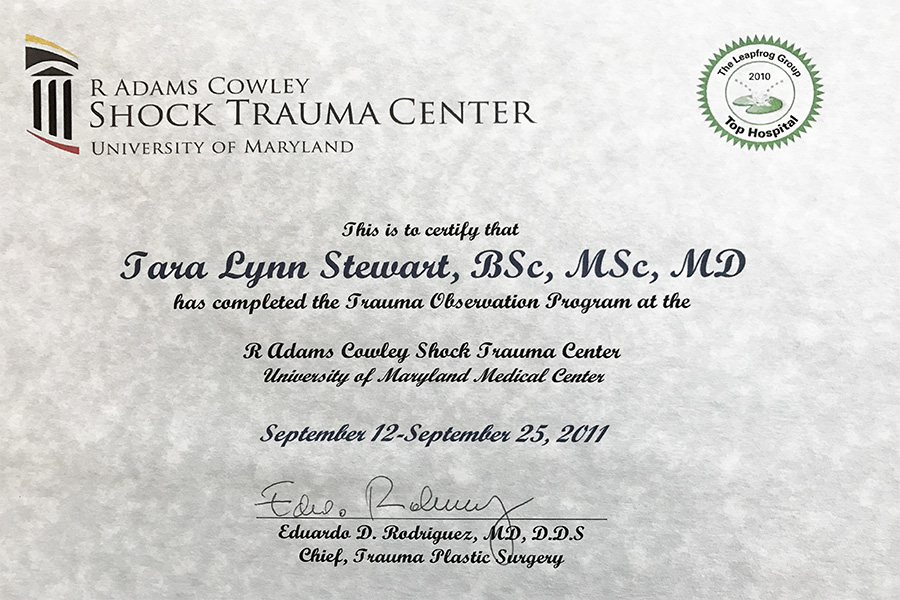shock trauma certificate